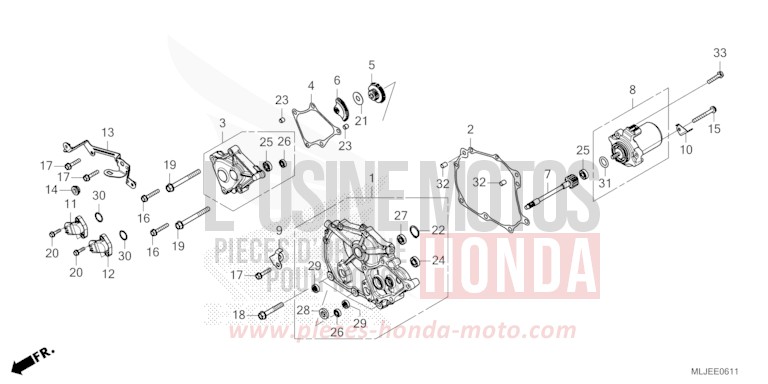 SHIFTING COVER (DCT) for Gold Wing PEARL GLARE WHITE (NHB53B) from 2024